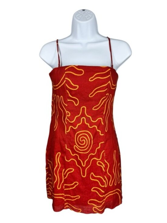Cala de la Cruz Laia Red Mini Dress Detachable Straps NWT Size S - Picture 8 of 12